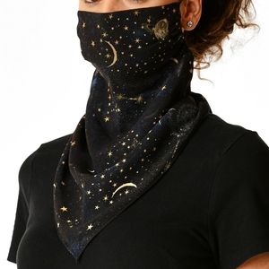 eShakti Star And Moon Print Georgette Scarf Mask